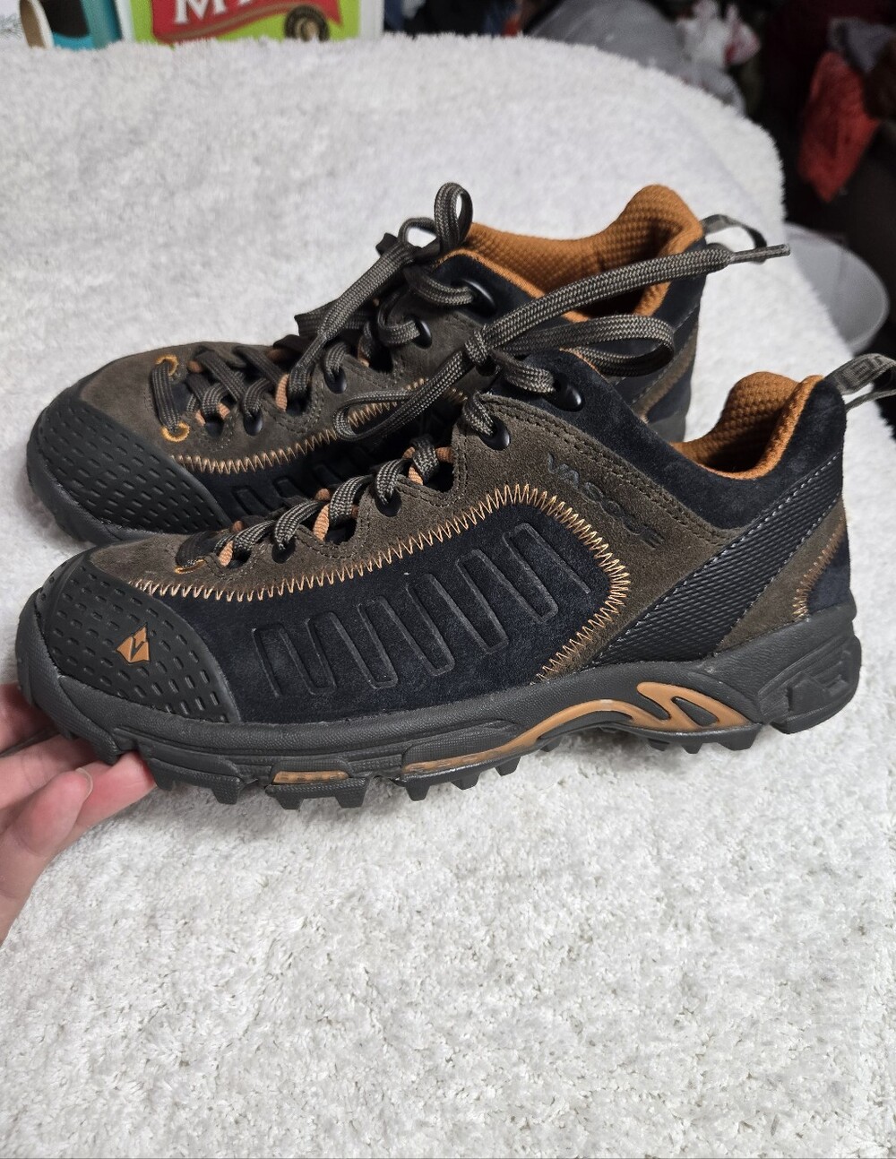 Vasque Shoes Mens 8 M Juxt Hiking Athletic Lace Up Sneakers Brown Black Leather